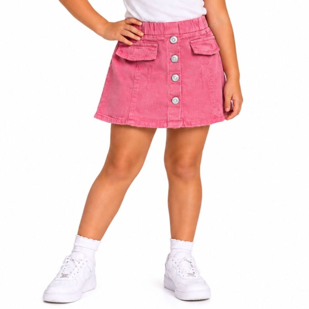 🔥 5 for $30 🔥 SHEIN Girls’ Pink Button-Front Skirt | Size 7Y